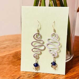 Elegant Silver and Blue Dangle Earrings